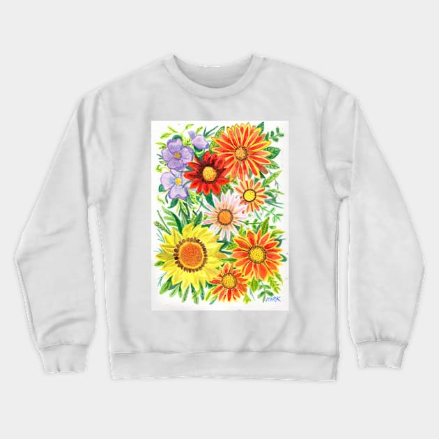 A Burst of Flowers Crewneck Sweatshirt by jerrykirk